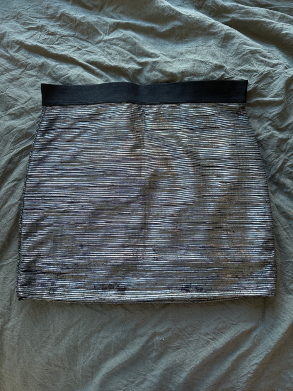 Metallic Silver Mini Skirt